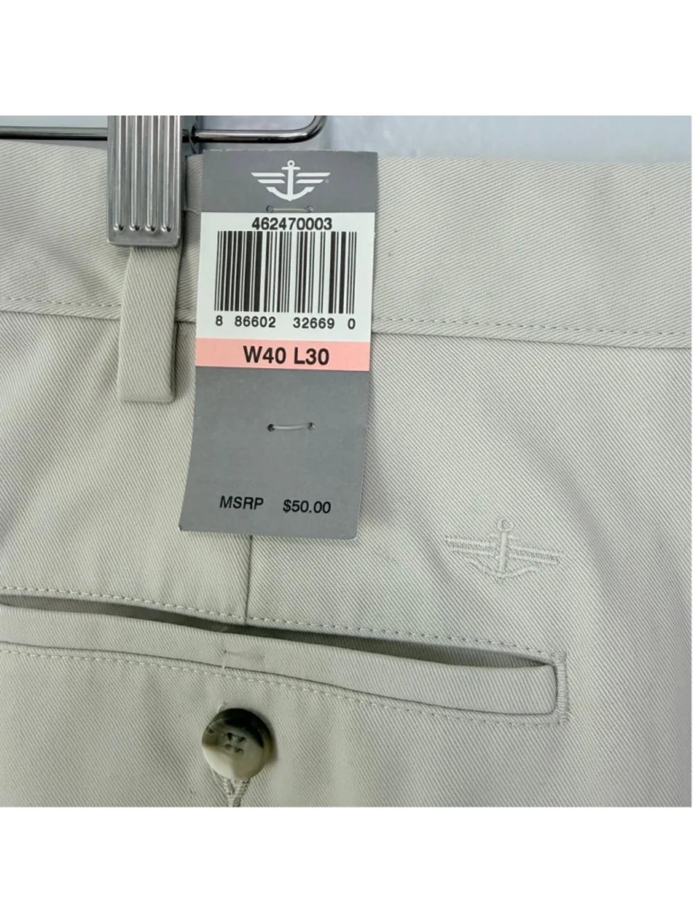 Dockers Classic Fit Flat Front Chino Khaki Pants Men's Beige Size 40/30